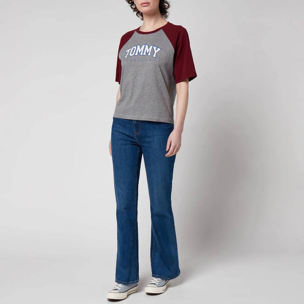 商品Tommy Hilfiger|Tommy Hilfiger Women's Sustainable Crew Neck Short Sleeve T-Shirt - Deep Rouge,价格¥100,第3张图片详细描述