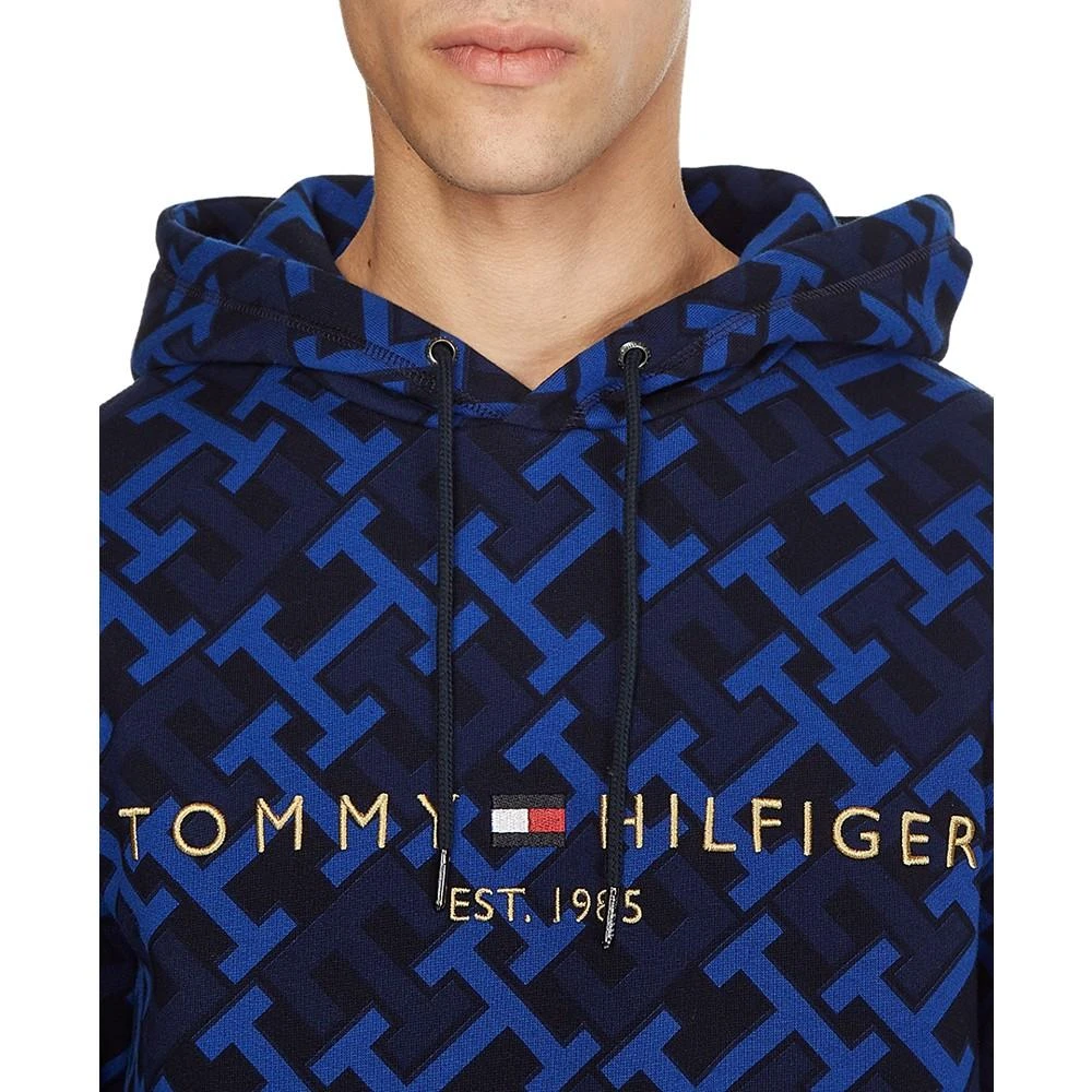 商品Tommy Hilfiger|Men's All-over Monogram Logo Hooded Sweatshirt,价格¥624,第3张图片详细描述