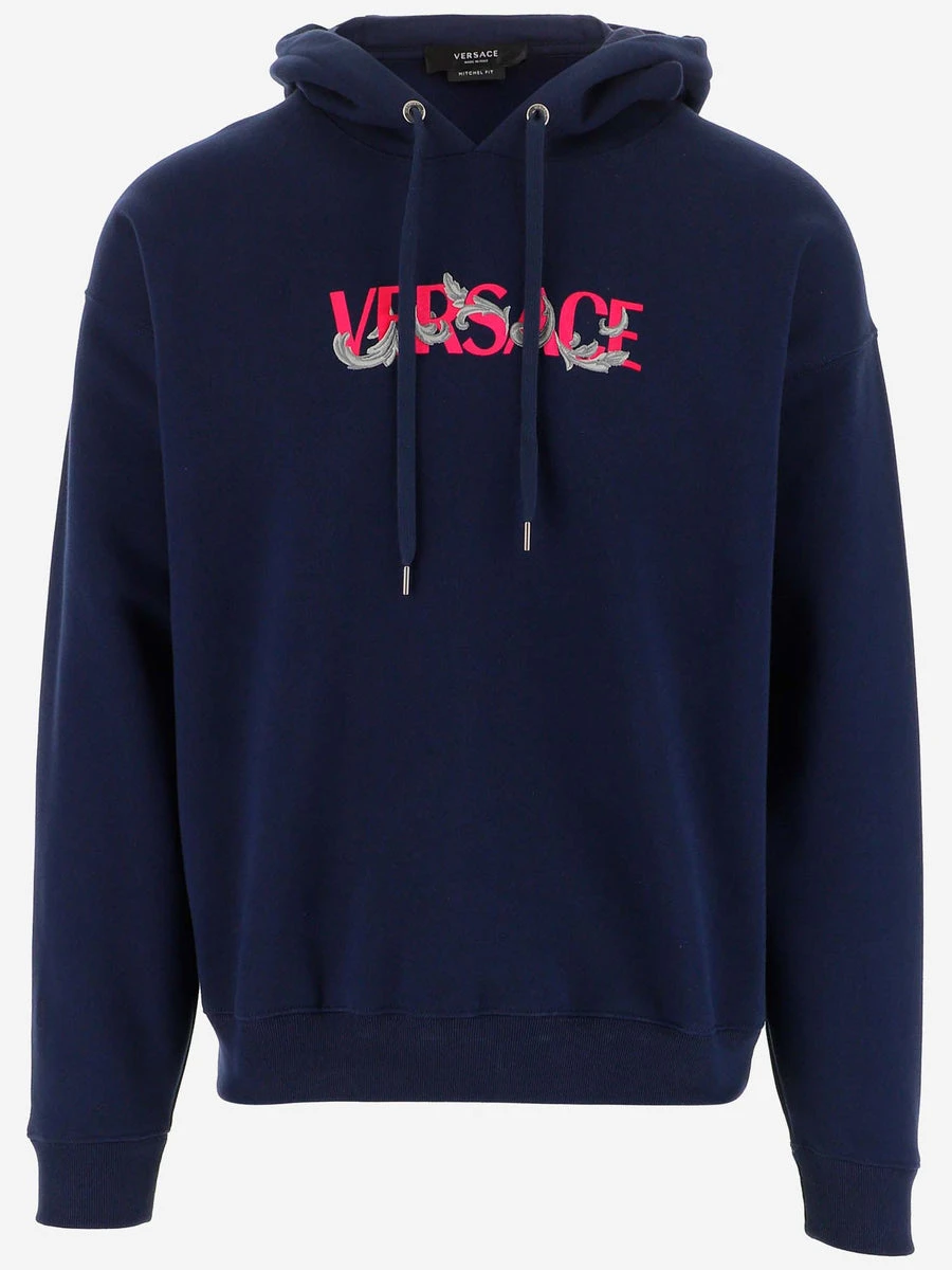 商品Versace|VERSACE 男士帽衫海军蓝色 1006498-1A04509-1U180,价格¥3977,第1张图片