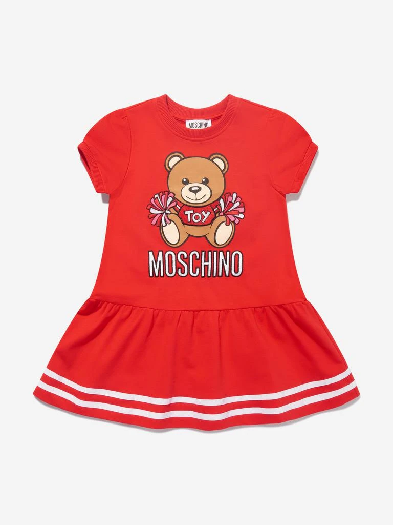 商品Moschino|Moschino Red Girls Cotton Teddy Toy Cheerleader Dress,价格¥2013,第3张图片详细描述