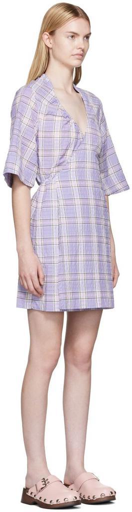 商品Ganni|紫色格纹连衣裙,价格¥1629,第4张图片详细描述