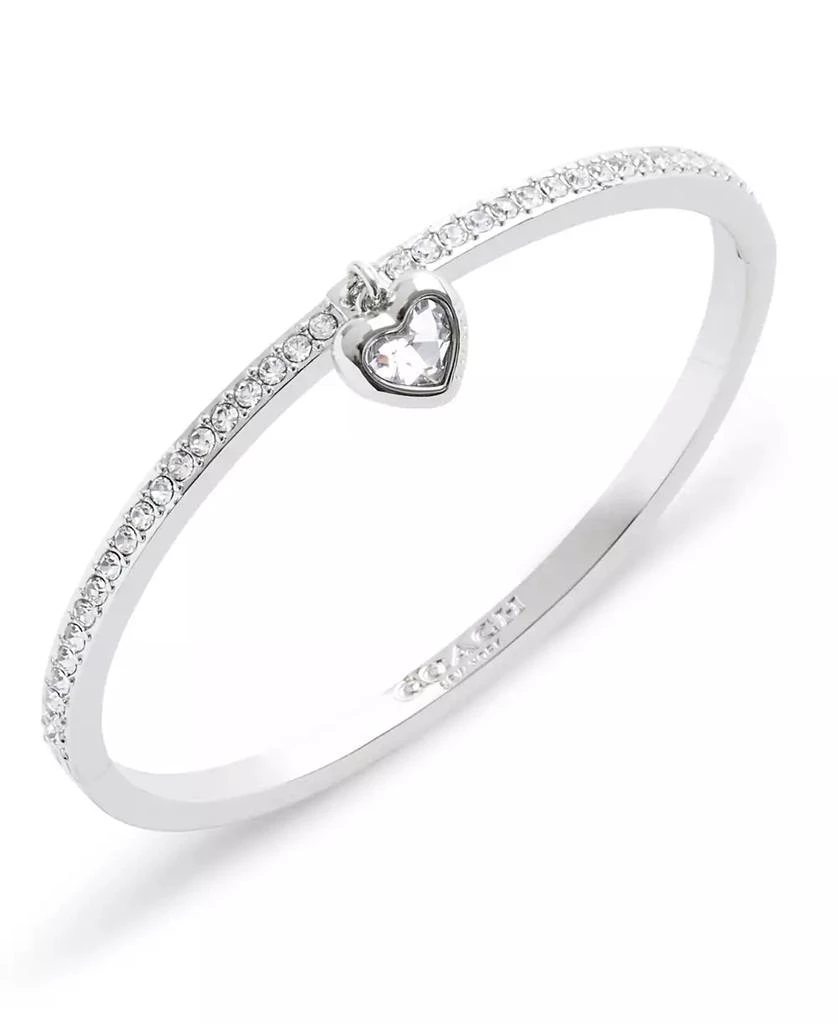 商品Coach|Faux Stone Heart Charm Bangle Bracelet,价格¥926,第2张图片详细描述