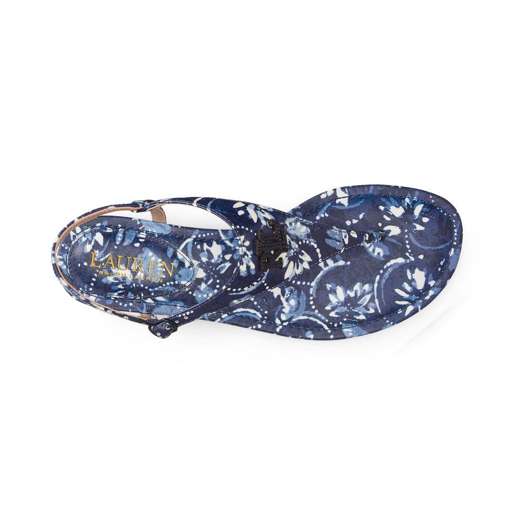 商品Ralph Lauren|Ellington Floral Leather Sandal,价格¥299-¥361,第5张图片详细描述