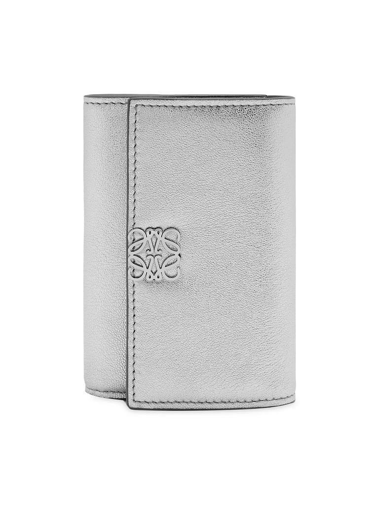 さらにお値下げ★ロエベANAGRAM SMALL VEAL WALLET Puffer Anagram small vertical wallet in shiny nappa calfskin Black