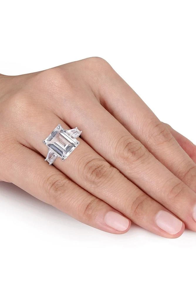 商品DELMAR|Sterling Silver 3-Stone White Topaz Ring,价格¥1222,第2张图片详细描述