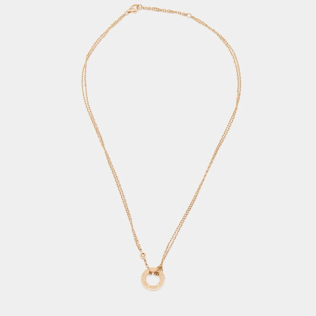商品[二手商品] Cartier|Cartier Love Xmas Edition Diamond Sapphire 18k Rose Gold Necklace,价格¥11963,第3张图片详细描述
