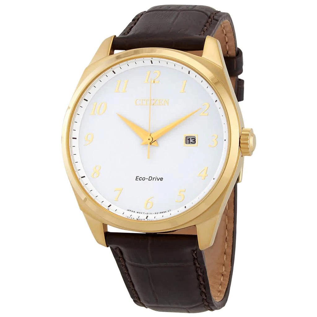 商品Citizen|Citizen Eco-Drive White Dial Brown Leather Mens Watch BM7322-06A,价格¥900,第1张图片