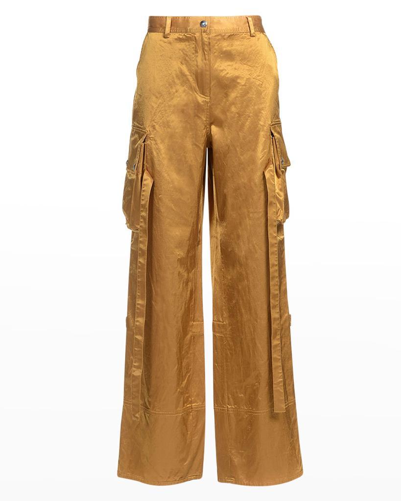 商品Just Cavalli|Satin Wide-Leg Cargo Pants,价格¥5174,第4张图片详细描述