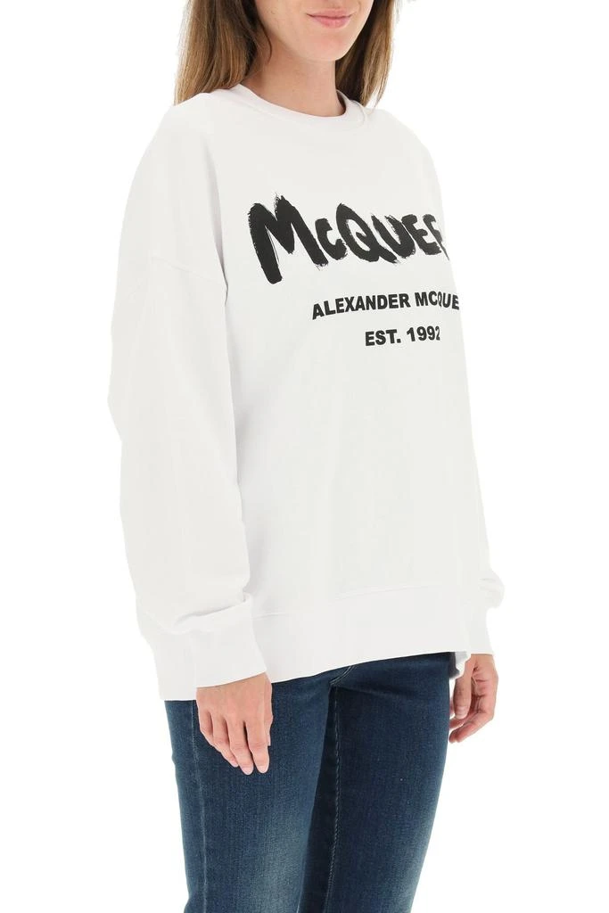 商品Alexander McQueen|GRAFFITI LOGO OVERSIZED SWEATSHIRT,价格¥2993,第3张图片详细描述