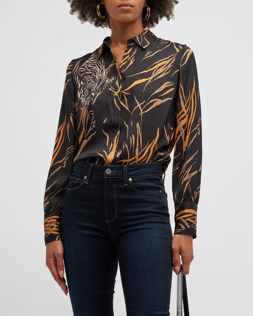 商品Kobi Halperin|Skylar Tiger-Print Button-Down Silk Blouse,价格¥1055,第1张图片