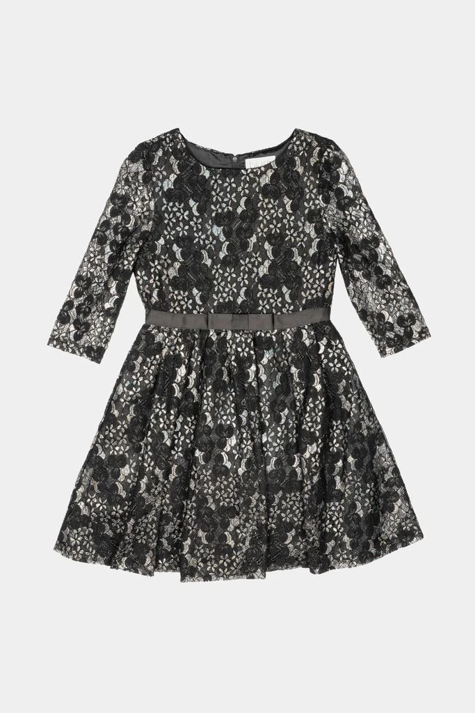 商品Us Angels|Girls Quarter Illusion Sleeve Foil Lace Dress,价格¥92,第1张图片