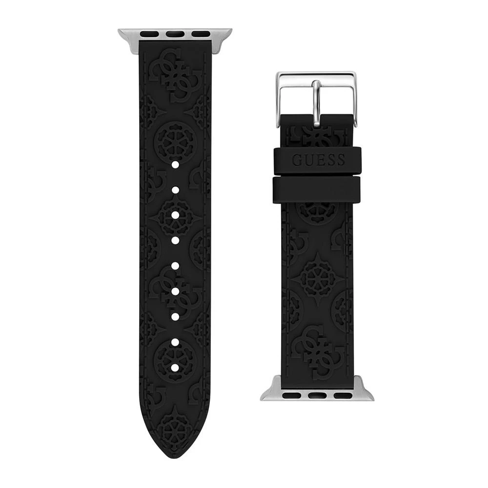 商品GUESS|Women's Black Logo Silicone Strap 42mm, 43mm ,44mm Apple Watch Band,价格¥274,第1张图片