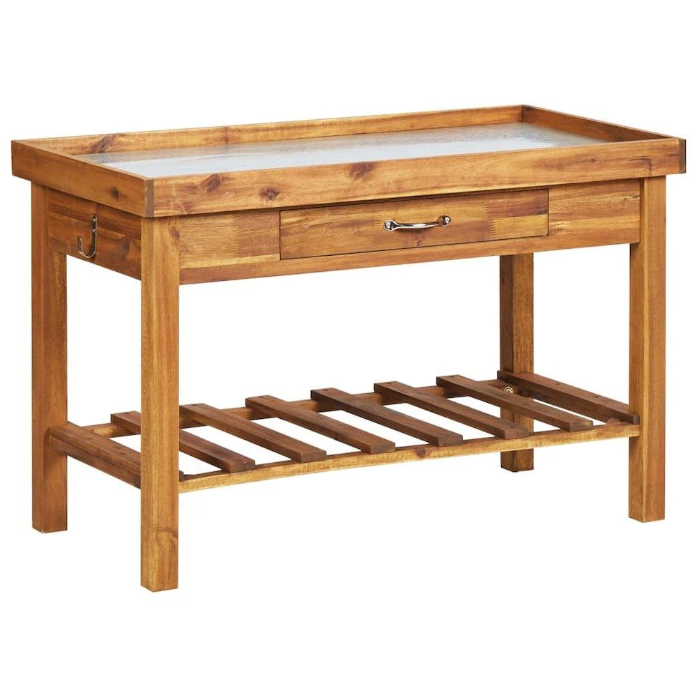 商品VidaXL|Garden Work Bench with Zinc Top Solid Acacia Wood, 46561,价格¥2368,第1张图片