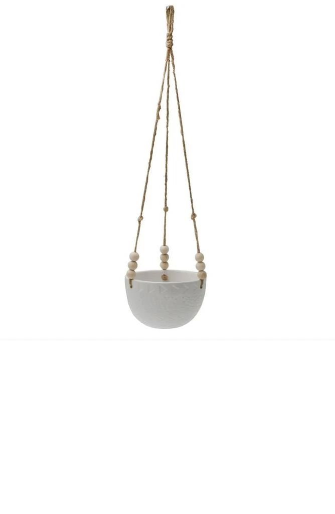 商品FLORA BUNDA|Matte White Caveman Ceramic Hanging Planter,价格¥215,第2张图片详细描述