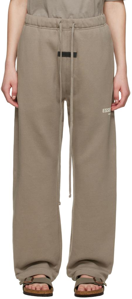 Taupe Cotton Lounge Pants商品第1张图片规格展示