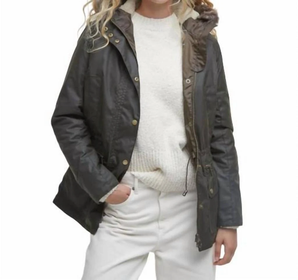 商品Barbour|Kelsall Wax Parka In Olive/classic,价格¥2751,第1张图片