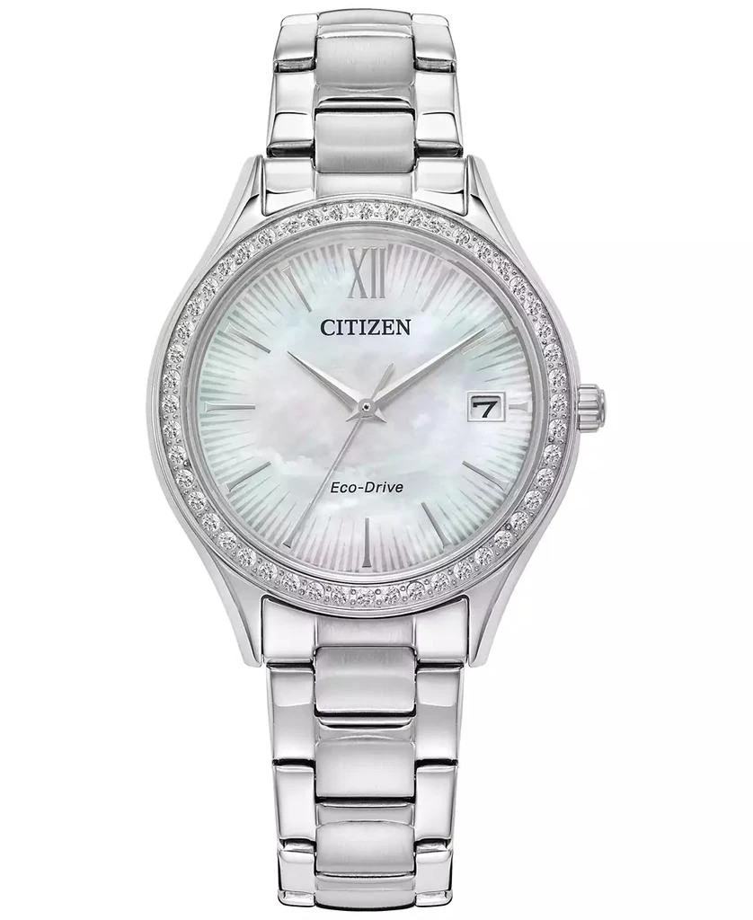 商品Citizen|Eco-Drive Women's Crystal Stainless Steel Bracelet Watch  34mm,价格¥1670,第1张图片