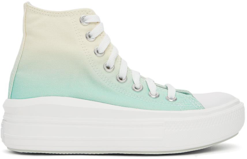 商品Converse|Green & Beige Ombre Chuck Taylor All Star Move Hi Sneakers,价格¥608,第1张图片