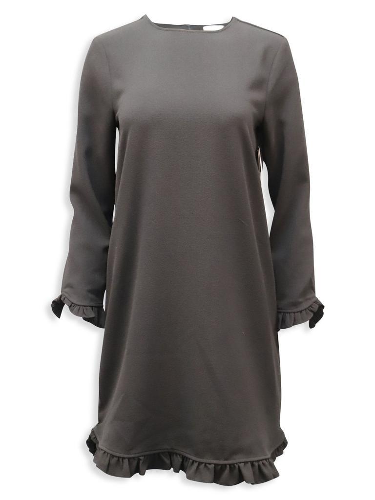 商品[二手商品] Ganni|Ganni Ruffle-Trimmed Mini Dress In Black Polyester,价格¥1332,第1张图片