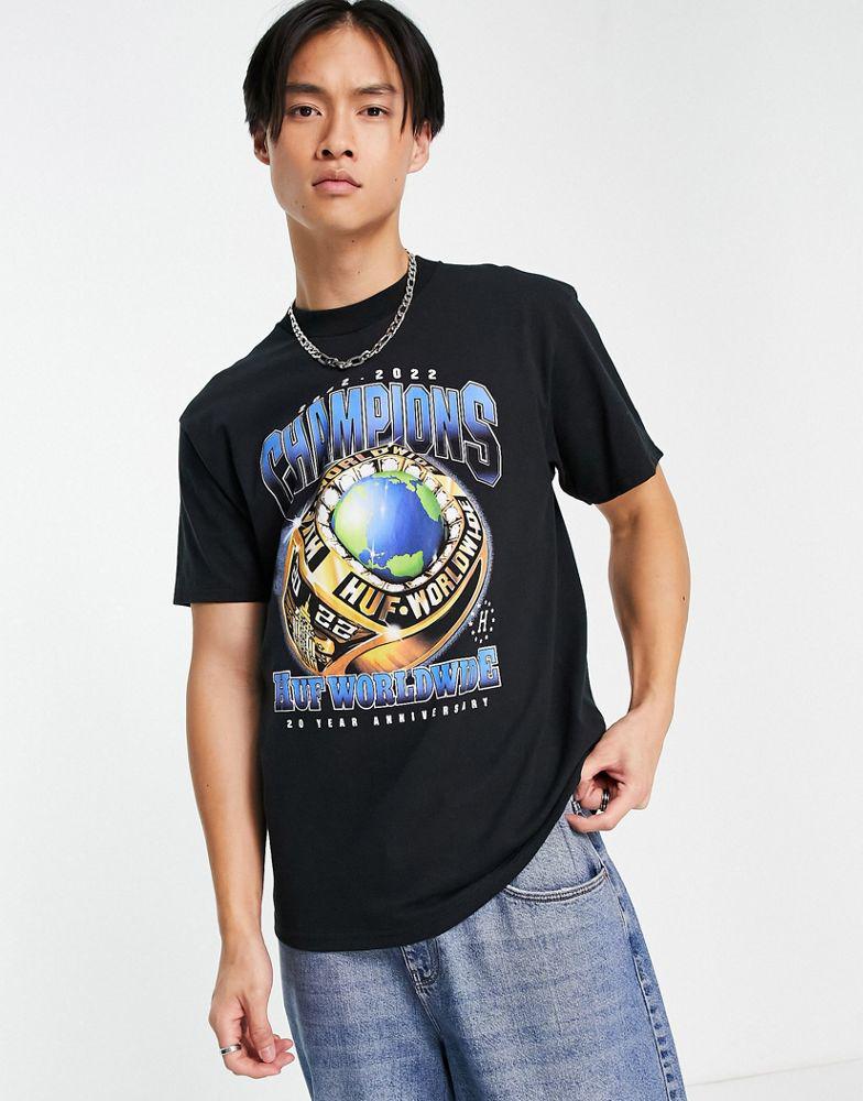 HUF champions t-shirt in black商品第4张图片规格展示