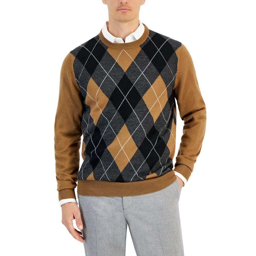 商品Club Room|Men's Merino Harvard Argyle Sweater, Created for Macy's,价格¥142,第1张图片