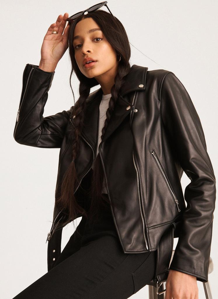 Leather Motorcycle Jacket商品第4张图片规格展示