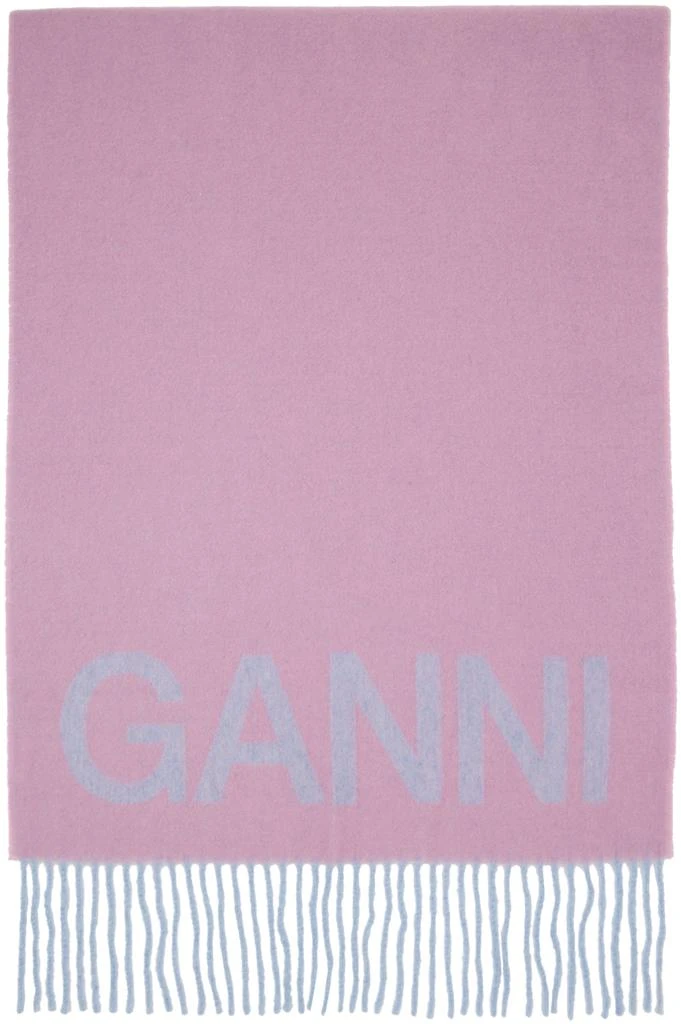 商品Ganni|Purple & Pink Fringed Wool Scarf,价格¥890,第1张图片