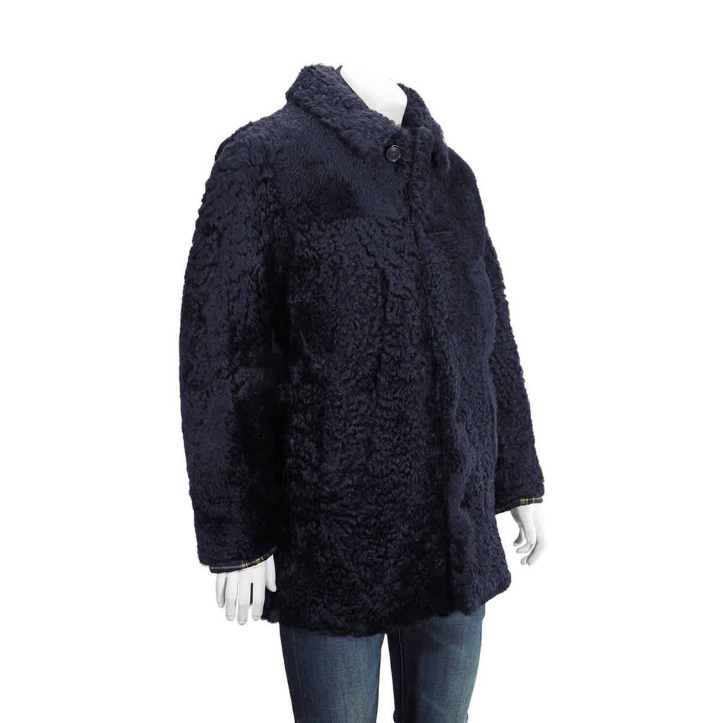 Burberry Curly Shearling Coat In Navy, Brand Size 46 (US Size 36)商品第2张图片规格展示