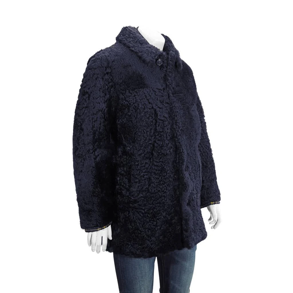 商品Burberry|Burberry Curly Shearling Coat In Navy, Brand Size 50 (US Size 40),价格¥4167,第2张图片详细描述