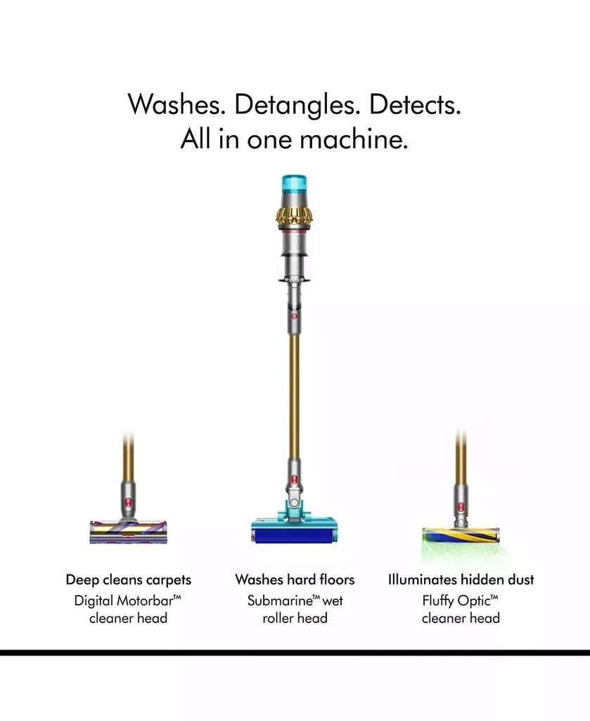 商品Dyson|V15s Detect Submarine Absolute Wet & Dry Vacuum Cleaner | Gold,价格¥7046,第3张图片详细描述