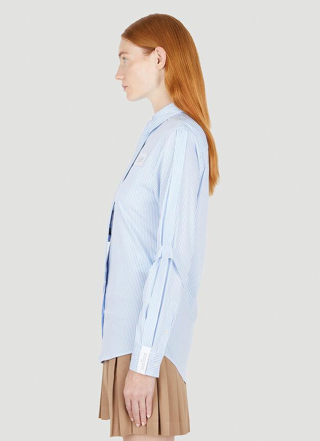 Pinstripe Sleeve Strap Shirt in Light Blue商品第3张图片规格展示