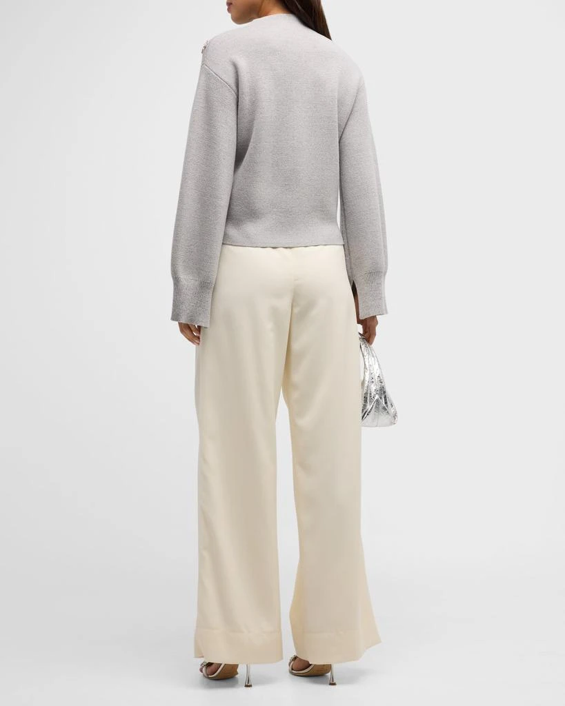 商品3.1 Phillip Lim|Metallic Merino Wool Embellished Mockneck Pullover Sweater,价格¥2248,第4张图片详细描述