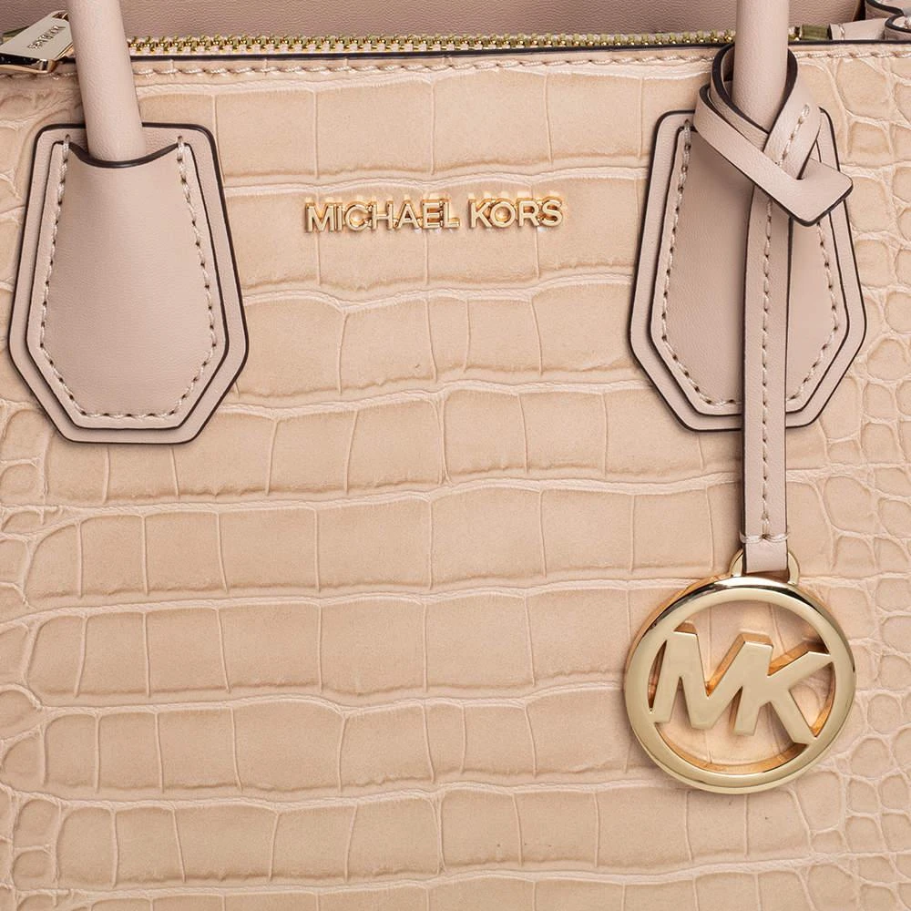 商品Michael Kors|Michael Kors Beige Croc Embossed Leather Mercer Tote,价格¥1837,第5张图片详细描述