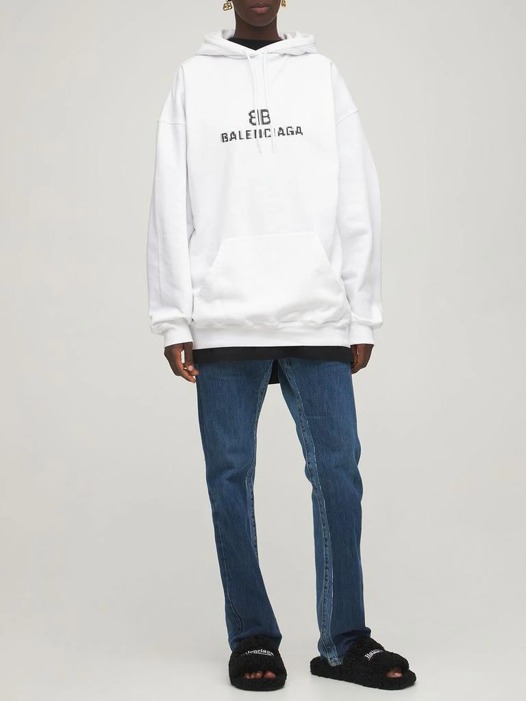 商品Balenciaga|Logo Hooded Cotton Jersey Sweatshirt,价格¥4483,第1张图片详细描述