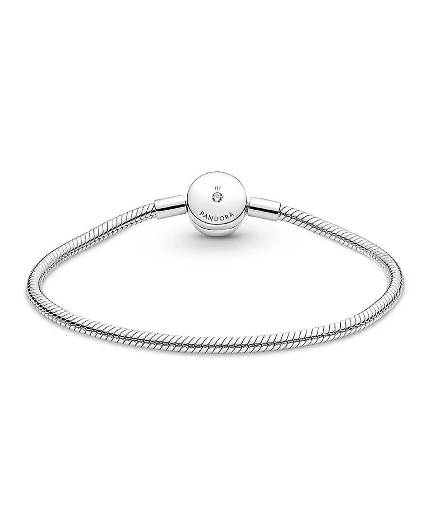 商品PANDORA|Moments Cubic Zirconia Sterling Silver Halo Snake Chain Bracelet,价格¥442,第2张图片详细描述