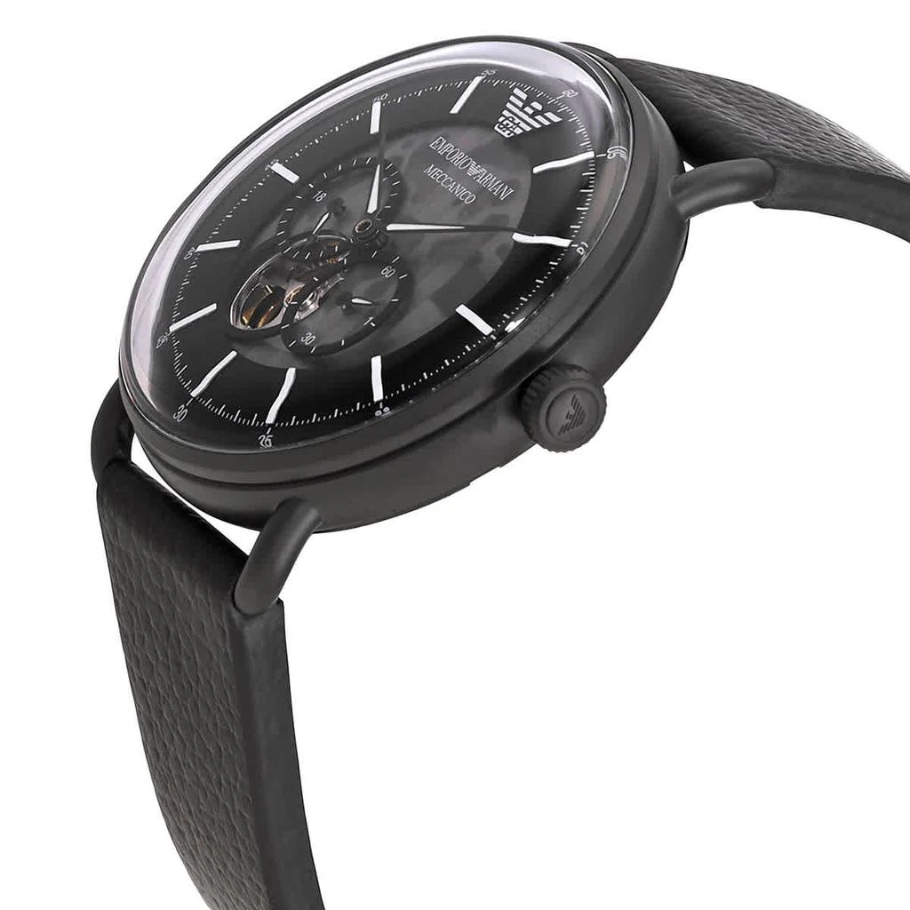 商品Emporio Armani|Aviator Automatic  Black Skeleton  Dial Men's Watch AR60028,价格¥1079,第2张图片详细描述