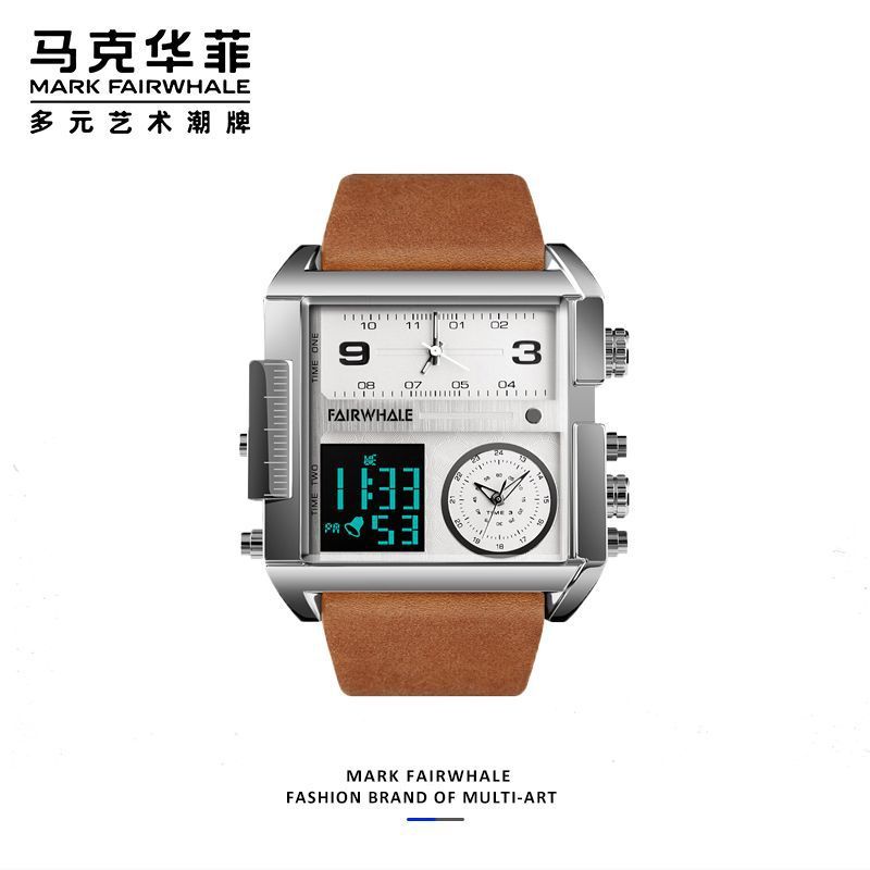 商品Mark Fairwhale|马克华菲多元艺术潮牌时尚运动大表盘电子表男士腕表,价格¥366,第1张图片