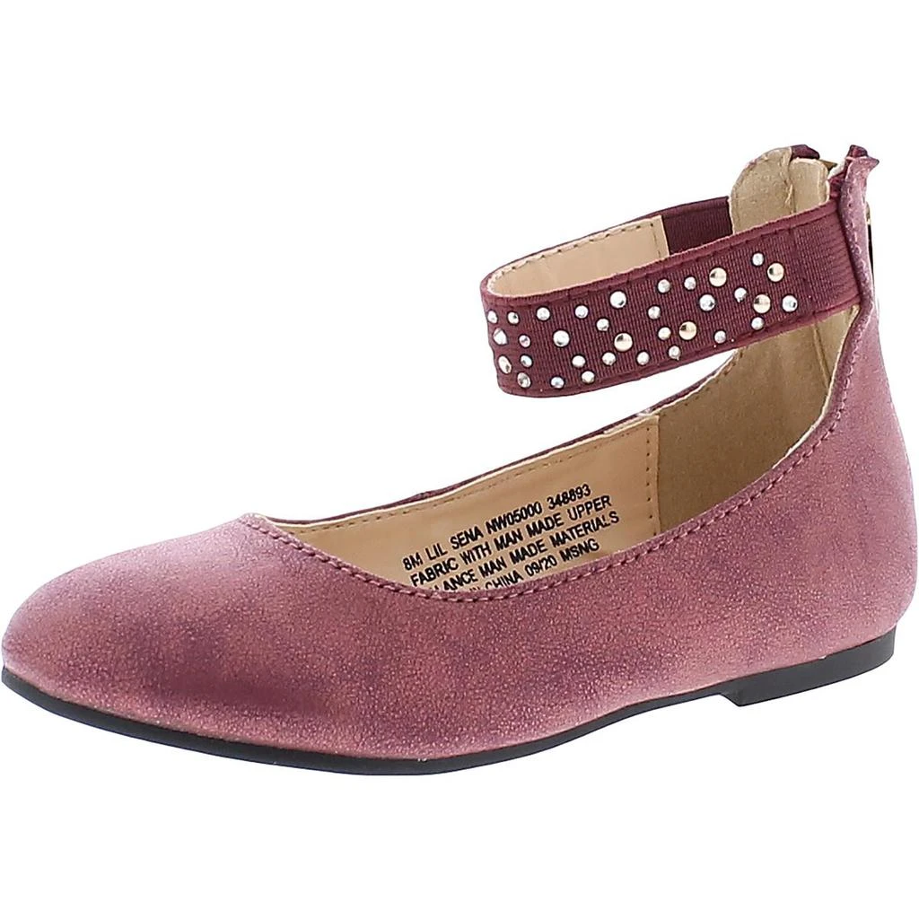 商品Nine West|Nine West Girls Lil Sena Faux Leather Embellished Ballet Flats,价格¥62,第1张图片