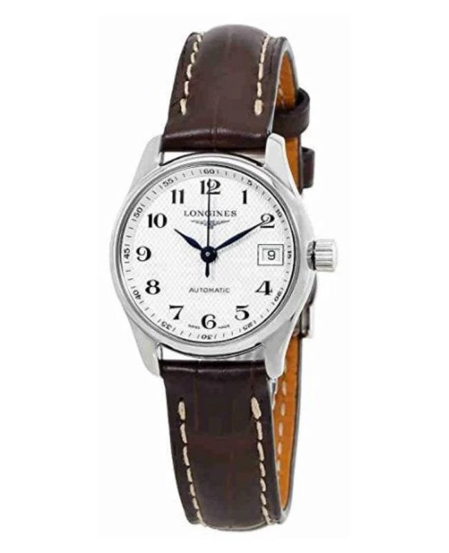 商品Longines|Longines Master Collection Automatic 25.5mm Silver Dial Brown Leather Women's Watch L2.128.4.78.3,价格¥11787,第1张图片