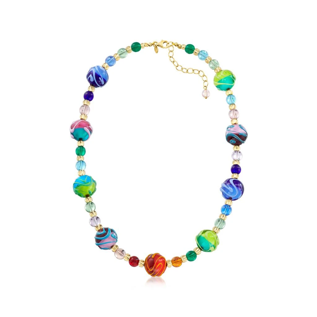 商品Ross-Simons|Ross-Simons Italian Multicolored Murano Glass Bead Necklace With 18kt Gold Over Sterling,价格¥1484,第3张图片详细描述