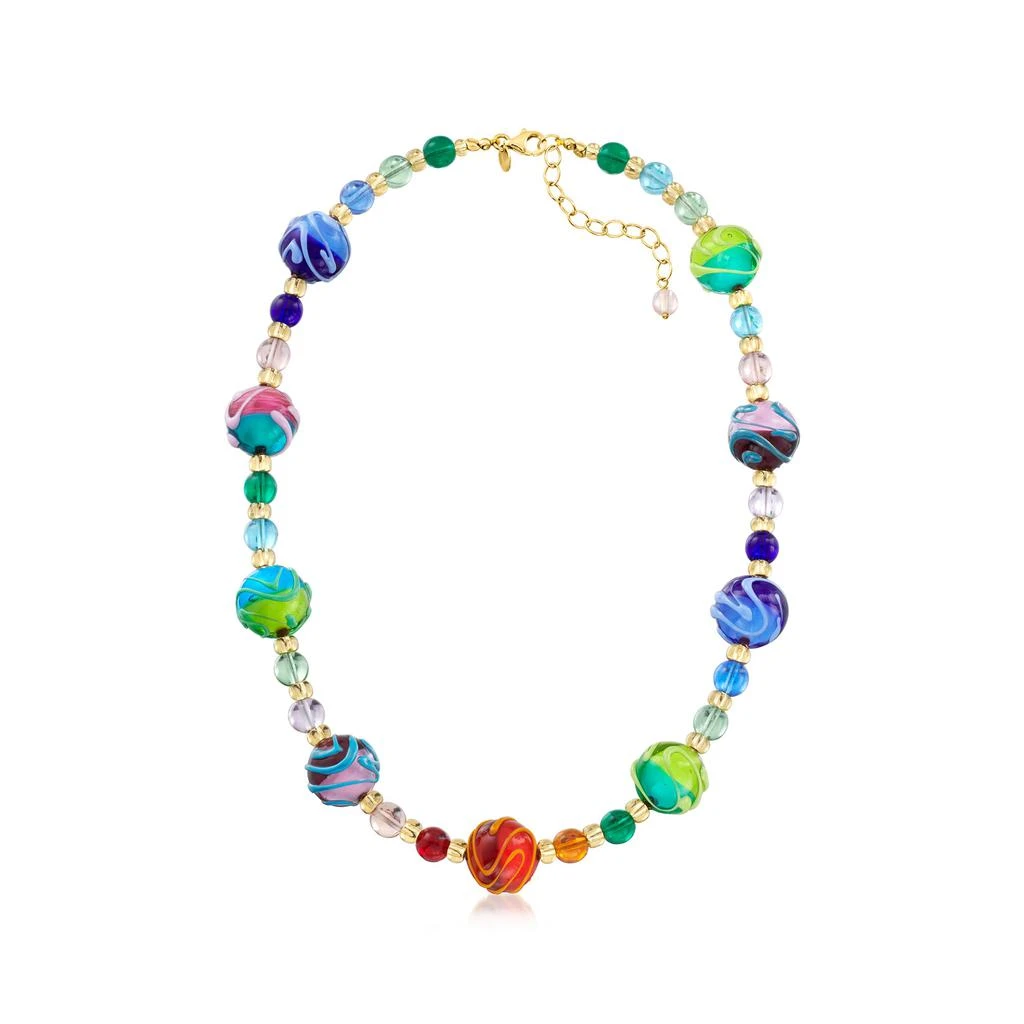 商品Ross-Simons|Ross-Simons Italian Multicolored Murano Glass Bead Necklace With 18kt Gold Over Sterling,价格¥1104,第2张图片详细描述