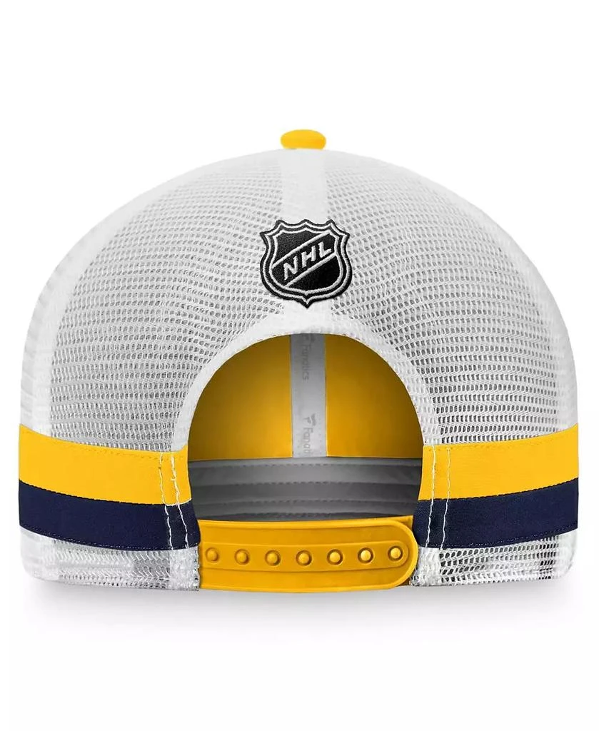 商品Fanatics|Men's Gold, White Nashville Predators Fundamental Striped Trucker Adjustable Hat,价格¥208,第4张图片详细描述
