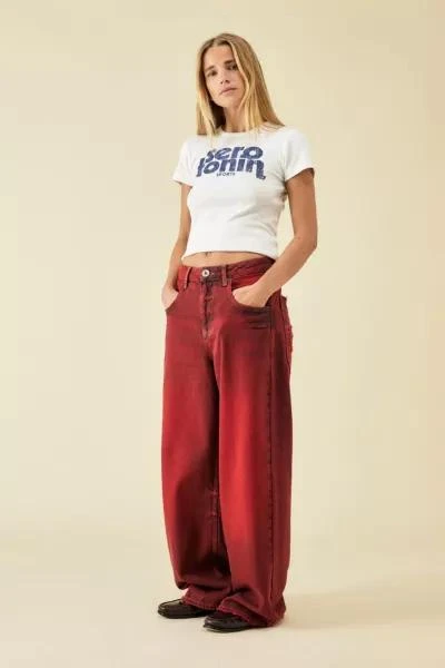 商品BDG|BDG Check Applique Red Jaya Baggy Jean,价格¥673,第3张图片详细描述