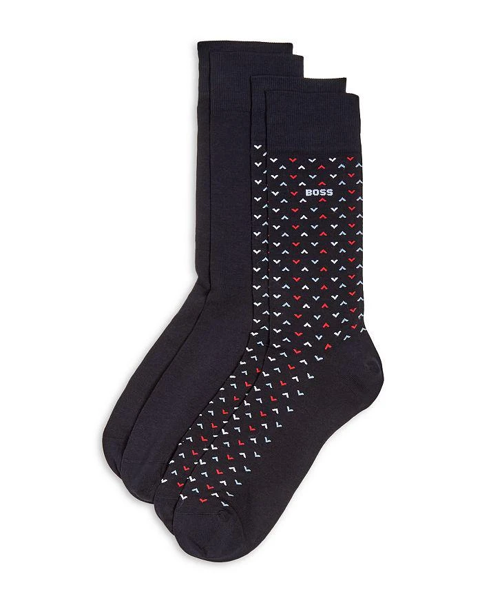 商品Hugo Boss|Mini Pattern Dress Socks, Pack of 2,价格¥165,第1张图片