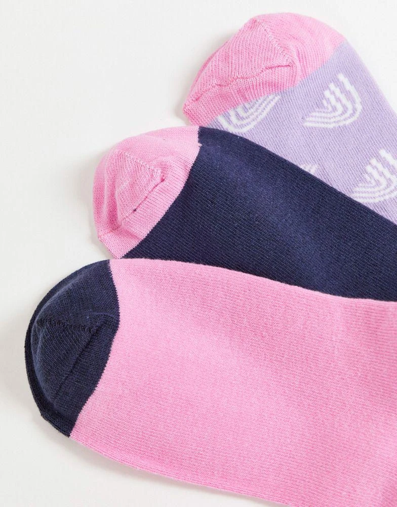 商品Threadbare|Threadbare 3 pack dream plan dot sock in pink and navy,价格¥36,第3张图片详细描述