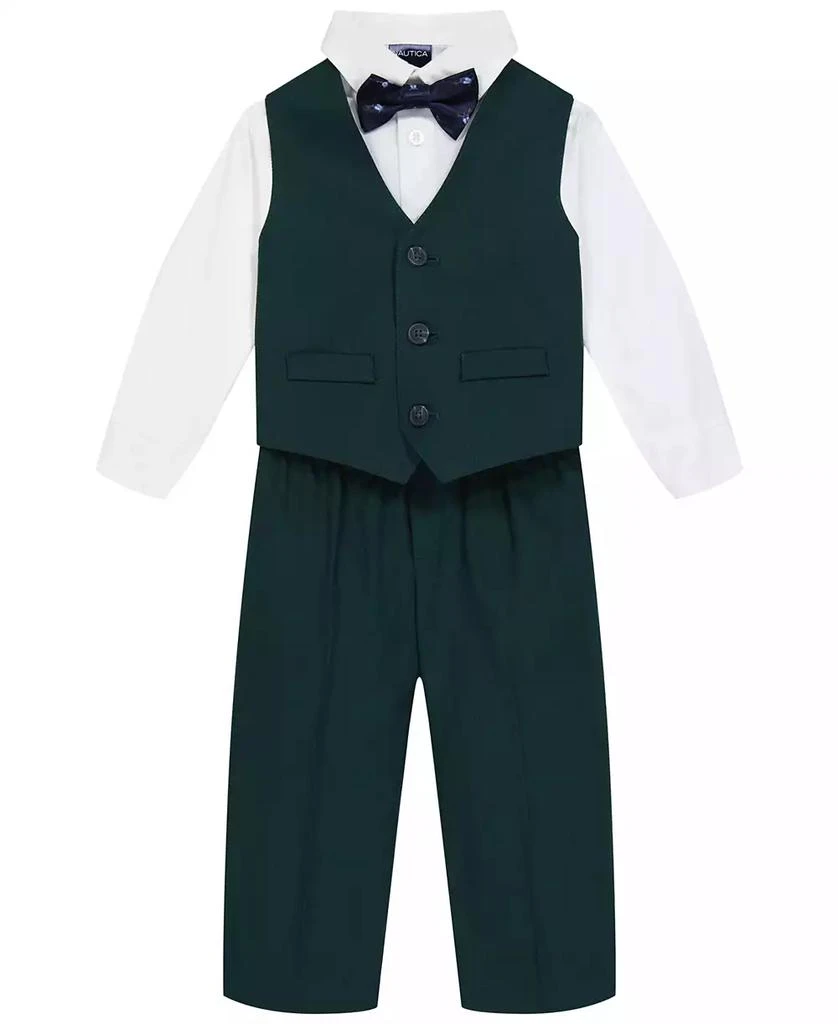 商品Nautica|Baby Boys Sharkskin Vest, 4-Piece Set,价格¥136,第1张图片