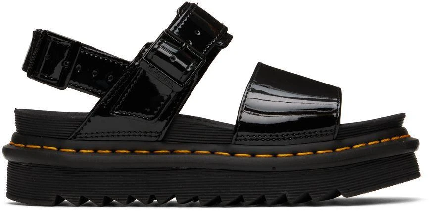 商品Dr. Martens|Black Patent Leather Voss Sandals,价格¥344,第1张图片