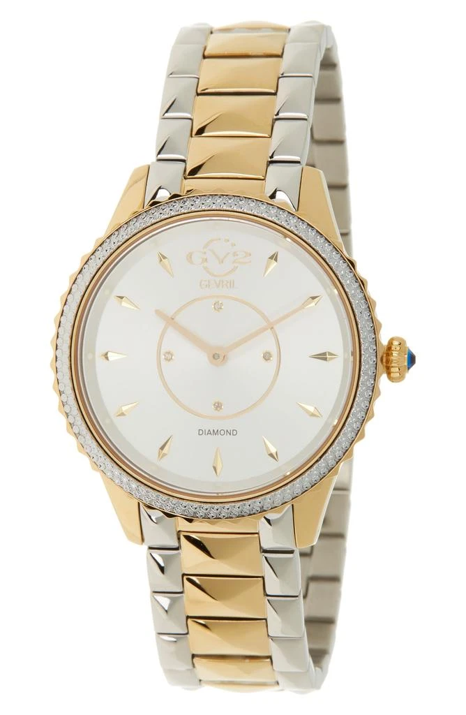 商品Gevril|Women's Siena Silver Dial Stainless Steel Watch, 38mm - 0.0044 ctw,价格¥2255,第1张图片