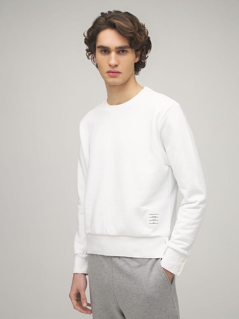 Cotton Jersey Sweatshirt W/ Knit Stripe商品第1张图片规格展示