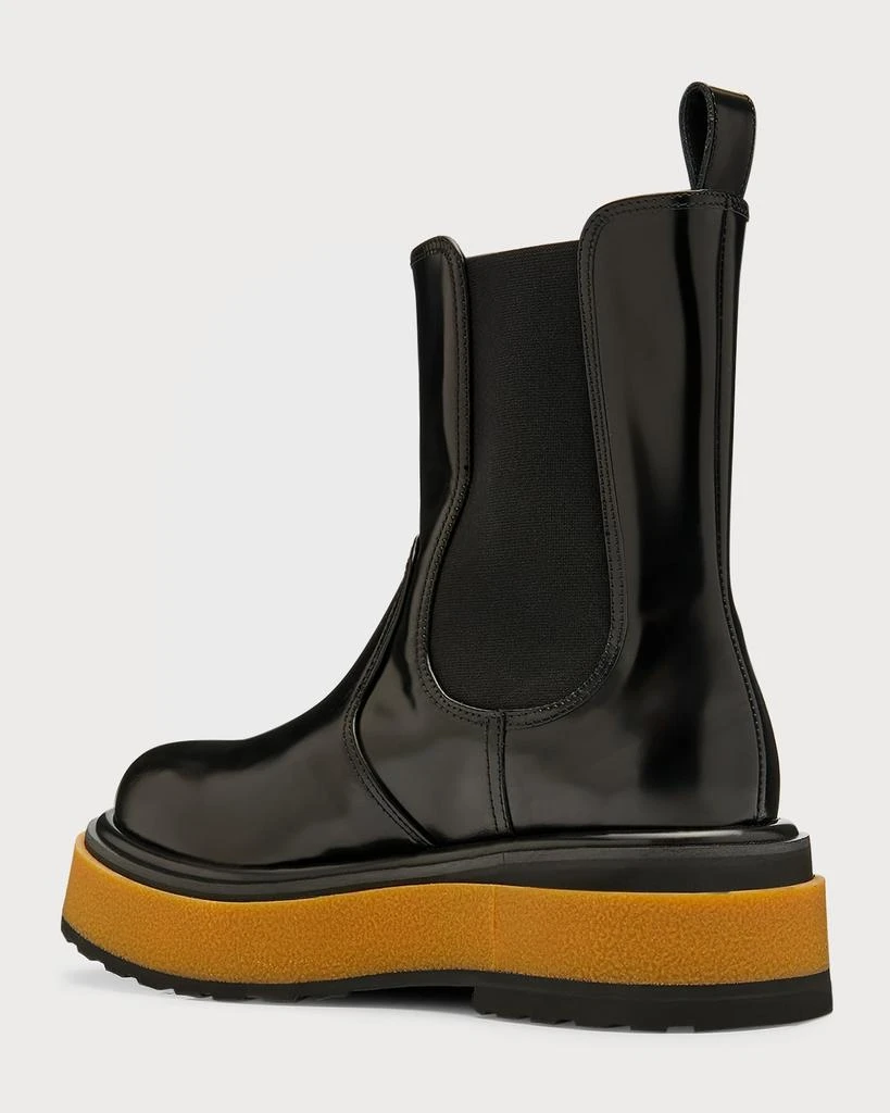 商品Moschino|Men's Beatle Elastic Logo Leather Chelsea Boots,价格¥8849,第4张图片详细描述